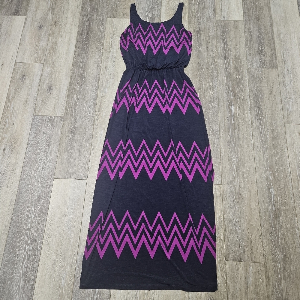 41 Hawthorn Stitch Fix Blouson Maxi Dress Sleeveless Geometric Women's Small - Picture 9 of 10